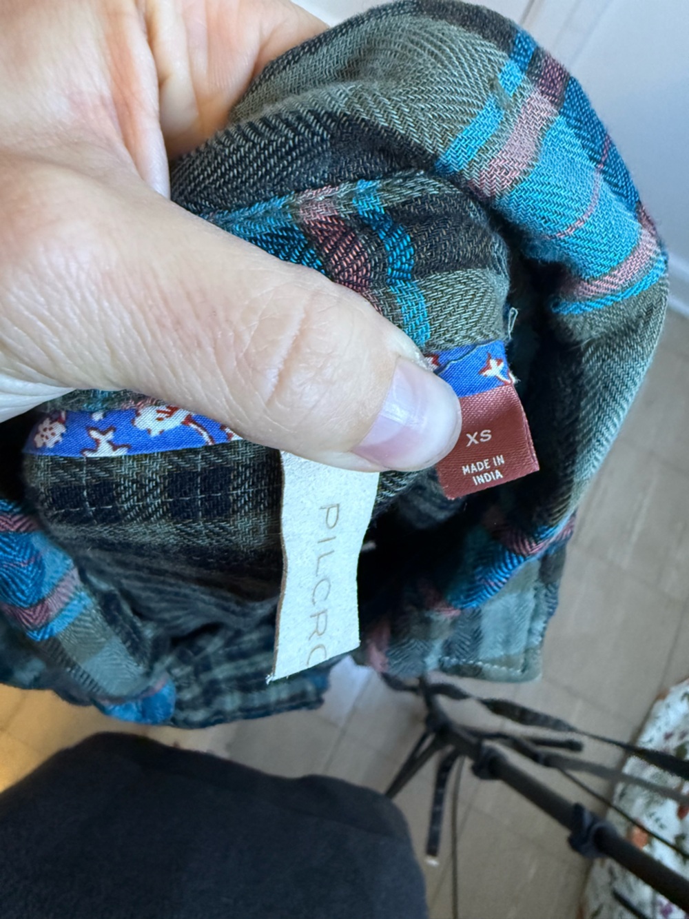 Pilcro Grunge Boho Patchwork Button Down Shirt - Picture 5 of 6